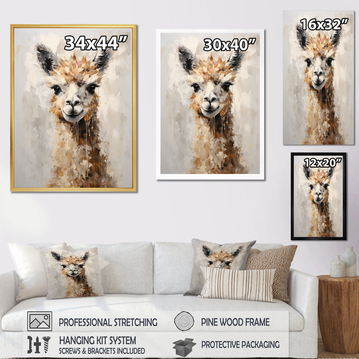Minimalism Alpaca Grunge - Alpaca Wall Art Prints