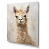 Minimalism Grunge Alpaca Portrait - Beige Alpaca Wall Art