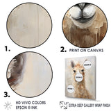 Minimalism Grunge Alpaca Portrait - Beige Alpaca Wall Art