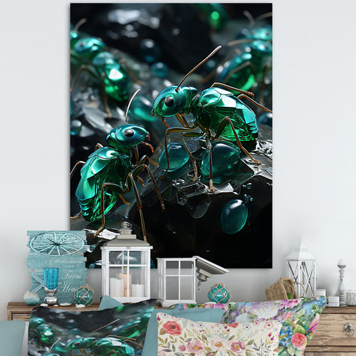 Emerald Explorations Ants - Green Ant Wall Art