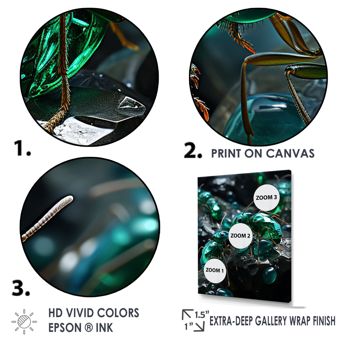Emerald Explorations Ants - Green Ant Wall Art