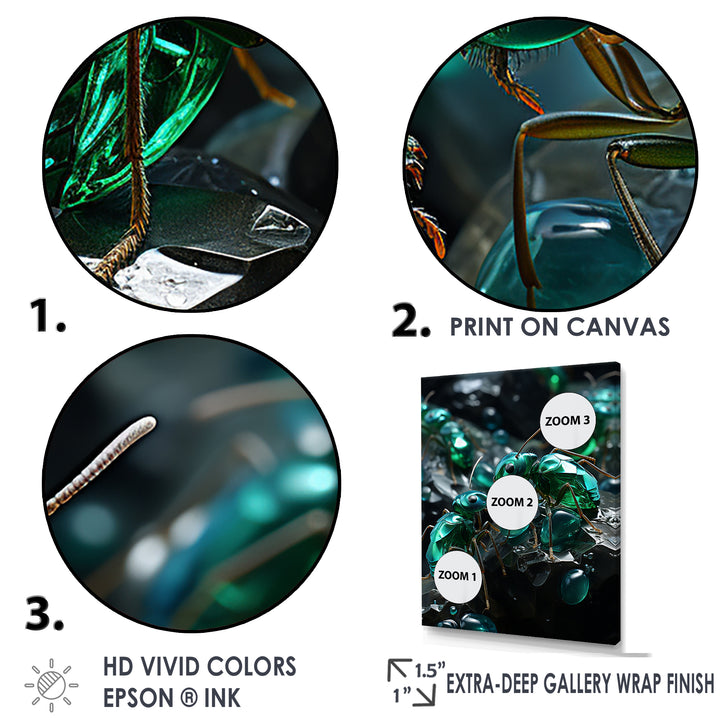Emerald Explorations Ants - Green Ant Wall Art