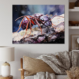 Enchanted Microcosm Amethyst Ant - Ant Framed Canvas Art