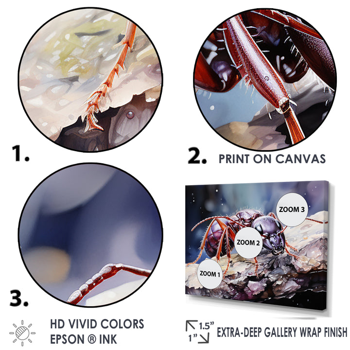Enchanted Microcosm Amethyst Ant - Ant Framed Canvas Art