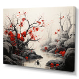 Flamenco Foragers Red Floral - Ant Living Room Wall Art
