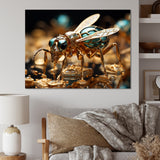 Gilded Expedition Gold Ant - Ant Canvas Wall Art