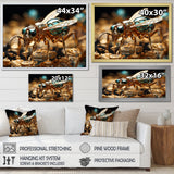 Gilded Expedition Gold Ant - Ant Canvas Wall Art