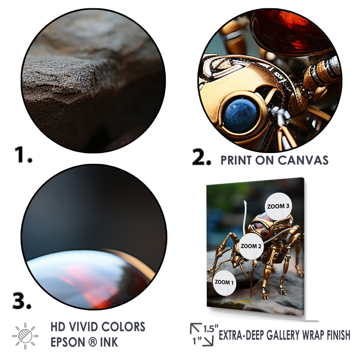 Metallic Worker Bronze Ant - Gold Ant Wall Art