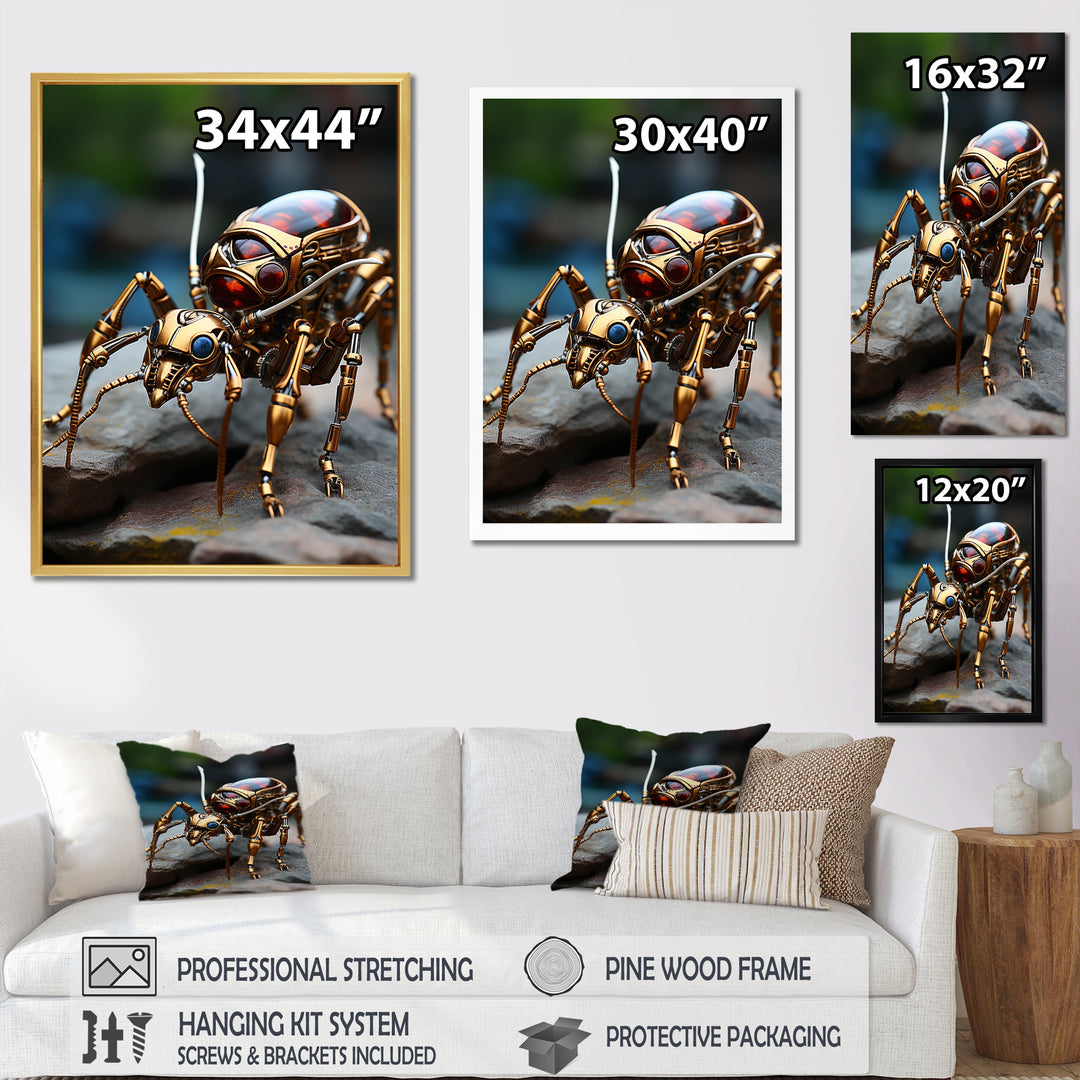 Metallic Worker Bronze Ant - Gold Ant Wall Art