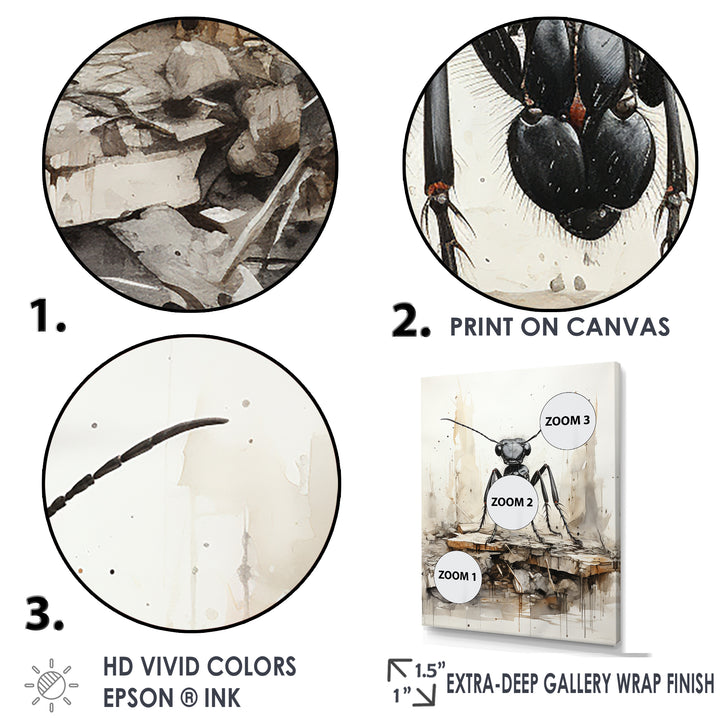 Minimalist March Charcoal Ant - Ant Home Decor Art