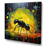 Neon Pioneers Black Ant - Ant Canvas Wall Art