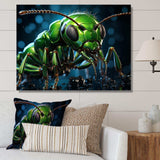 Neon Trailblazer Green Ant - Animals Canvas Wall Art