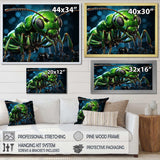 Neon Trailblazer Green Ant - Animals Canvas Wall Art