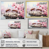 Pastel Gatherers Red Ants Pink Blossoms - Ant Wall Art Prints