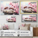 Pastel Gatherers Red Ants Pink Blossoms - Ant Wall Art Prints