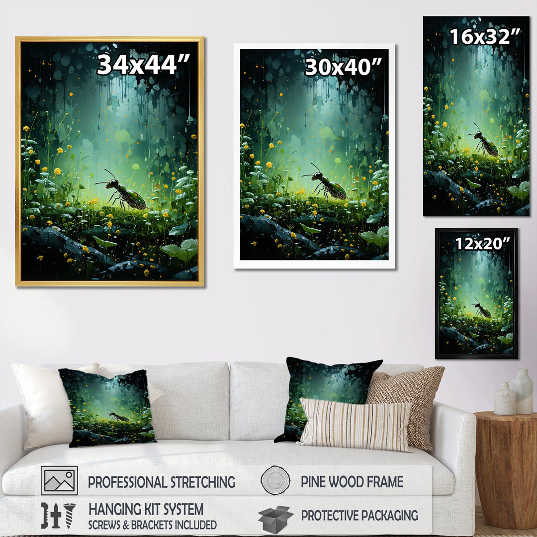Undergrowth Explorer Moss Green Ant - Green Ant Wall Art