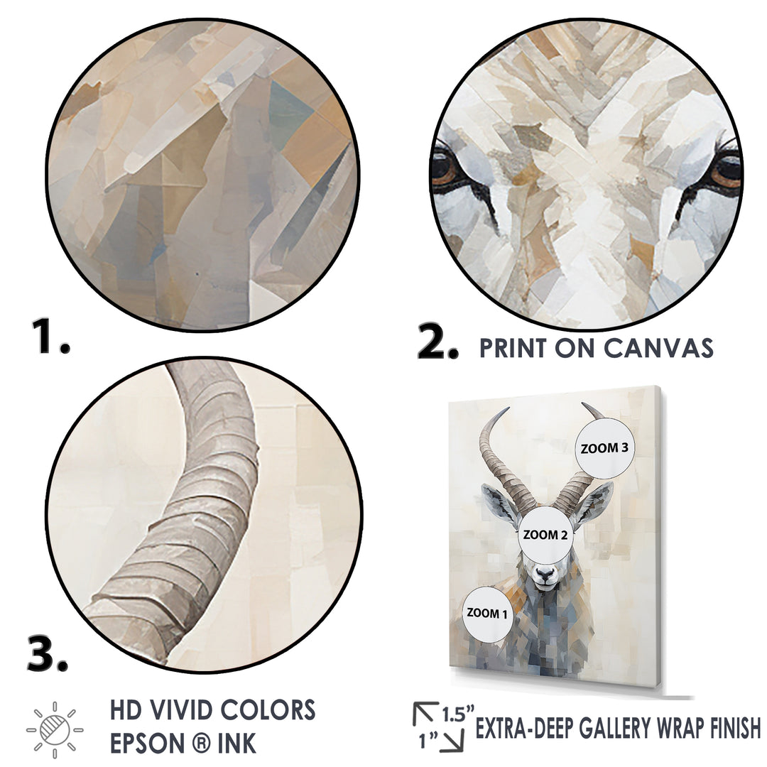 Minimalism Antelope Ibex - Antelope Living Room Wall Art