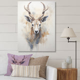 Minimalism Beige Antelope Ibex - Antelope Canvas Wall Art