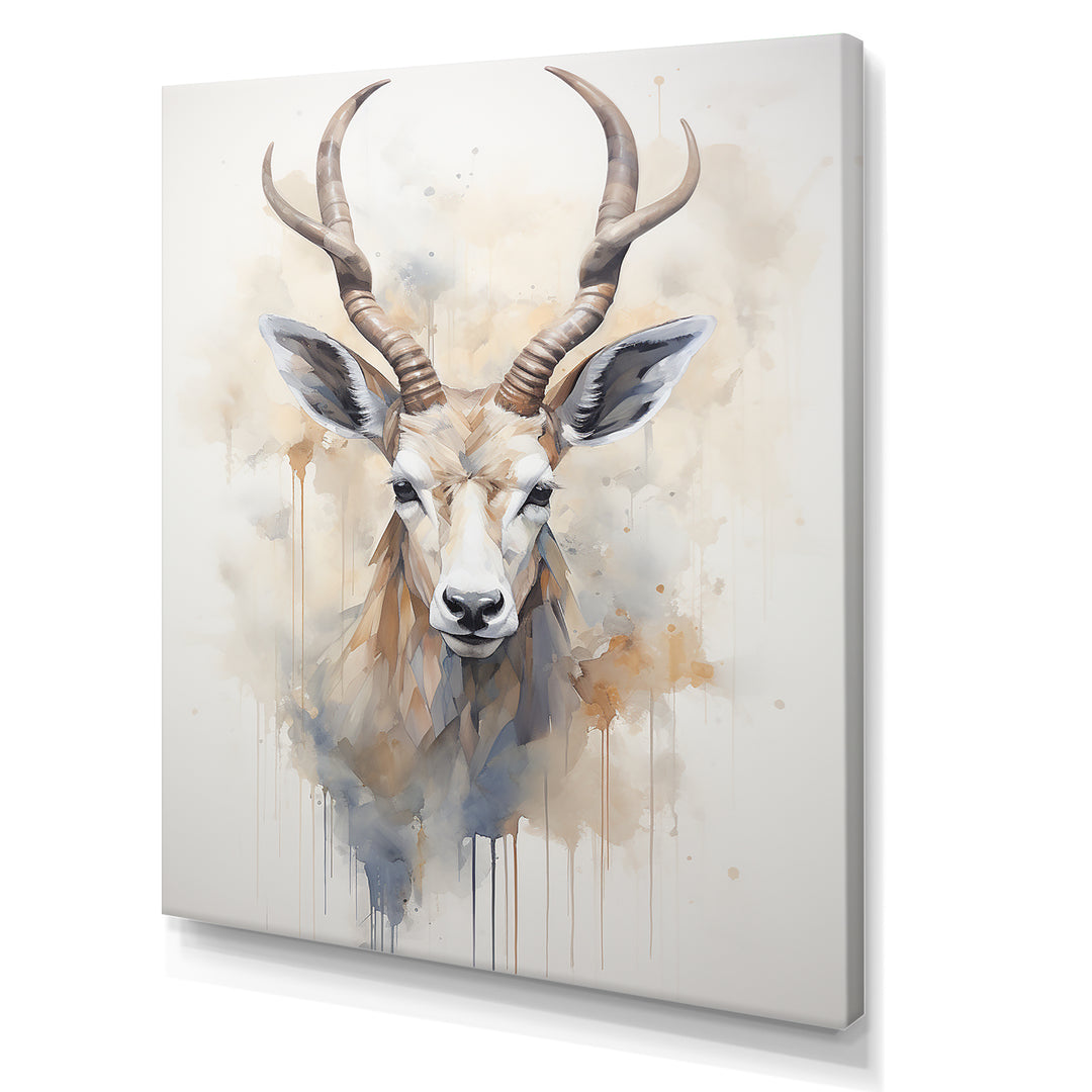 Minimalism Beige Antelope Ibex - Antelope Canvas Wall Art