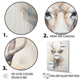 Minimalism Beige Antelope Ibex - Antelope Canvas Wall Art