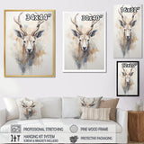 Minimalism Beige Antelope Ibex - Antelope Canvas Wall Art