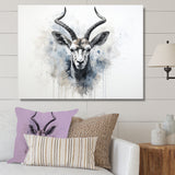 Minimalism Black And White Antelope Ibex - Antelope Wall Decor
