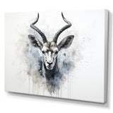 Minimalism Black And White Antelope Ibex - Antelope Wall Decor
