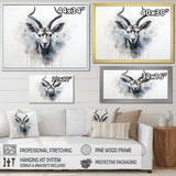 Minimalism Black And White Antelope Ibex - Antelope Wall Decor