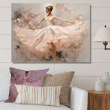 Beige Gold Minimalism Ballerina I - Fashion Canvas Wall Art