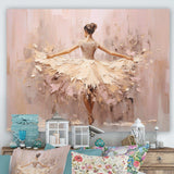 Beige Gold Minimalism Ballerina II - Fashion Canvas Wall Art