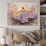 Minimalism Purple Gold Ballerina - Fashion Canvas Wall Art