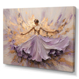 Minimalism Purple Gold Ballerina - Fashion Canvas Wall Art