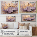 Minimalism Purple Gold Ballerina - Fashion Canvas Wall Art