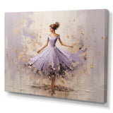 Minimalism Purple Gold Ballerina I - Fashion Canvas Wall Art