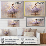 Minimalism Purple Gold Ballerina I - Fashion Canvas Wall Art