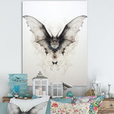 Minimalism Black And White Bat - Black Bat Wall Art