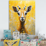 Popart Yellow Goat Portrait - Goat Large Canvas Wall Art
