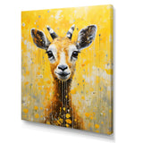 Popart Yellow Goat Portrait - Goat Large Canvas Wall Art