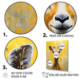 Popart Yellow Goat Portrait - Goat Large Canvas Wall Art