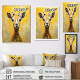 Popart Yellow Goat Portrait - Goat Large Canvas Wall Art