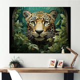 Joyful Jaguar In Jungle - Leopard Bedroom Wall Art