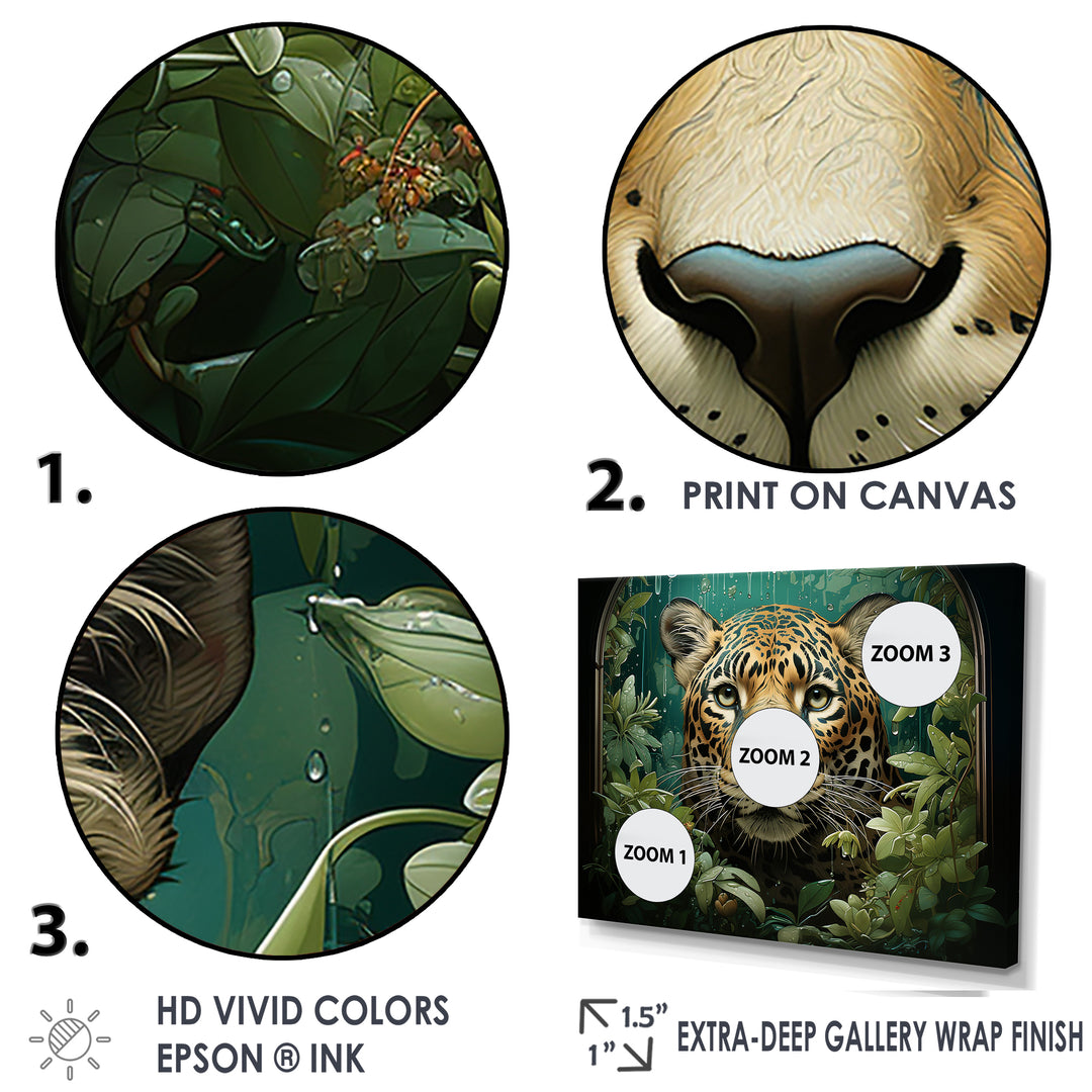 Joyful Jaguar In Jungle - Leopard Bedroom Wall Art
