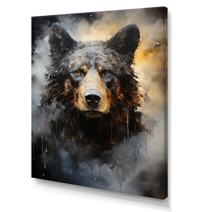 A Noir Bear On Dramatic Shadow - Bear Wall Decor