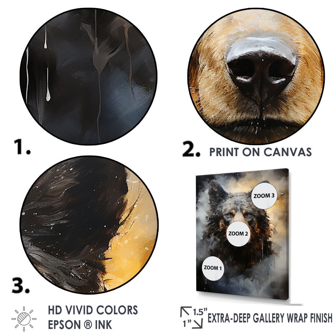 A Noir Bear On Dramatic Shadow - Bear Wall Decor