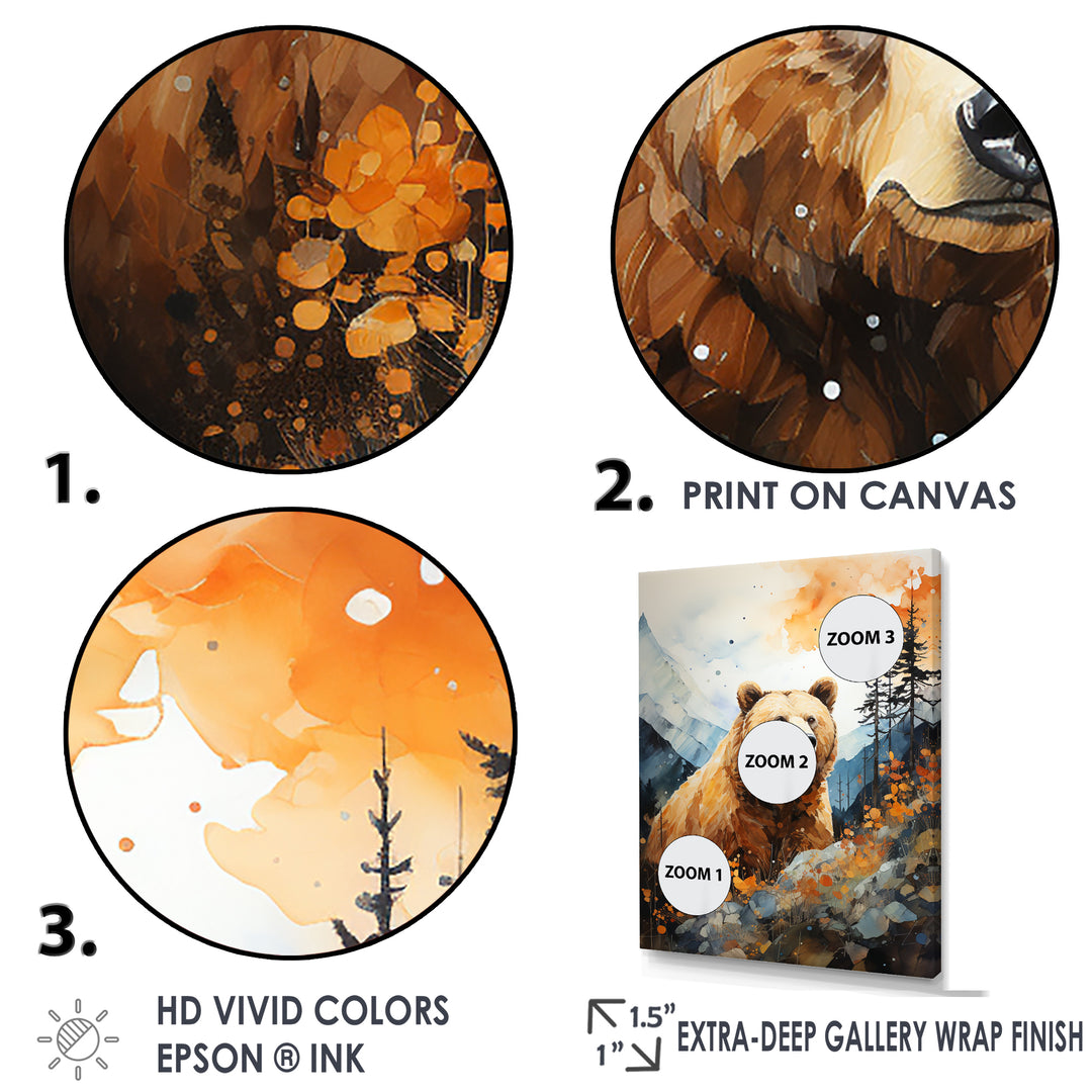 Portrait Of A Bear On Mountain Cliff - Bear Wall Art Prints