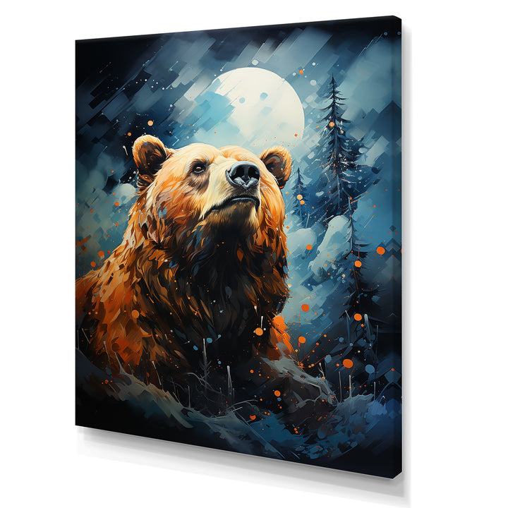 Portrait Of A Moonlight Bear On Mountain - Bear Wall Art Prints