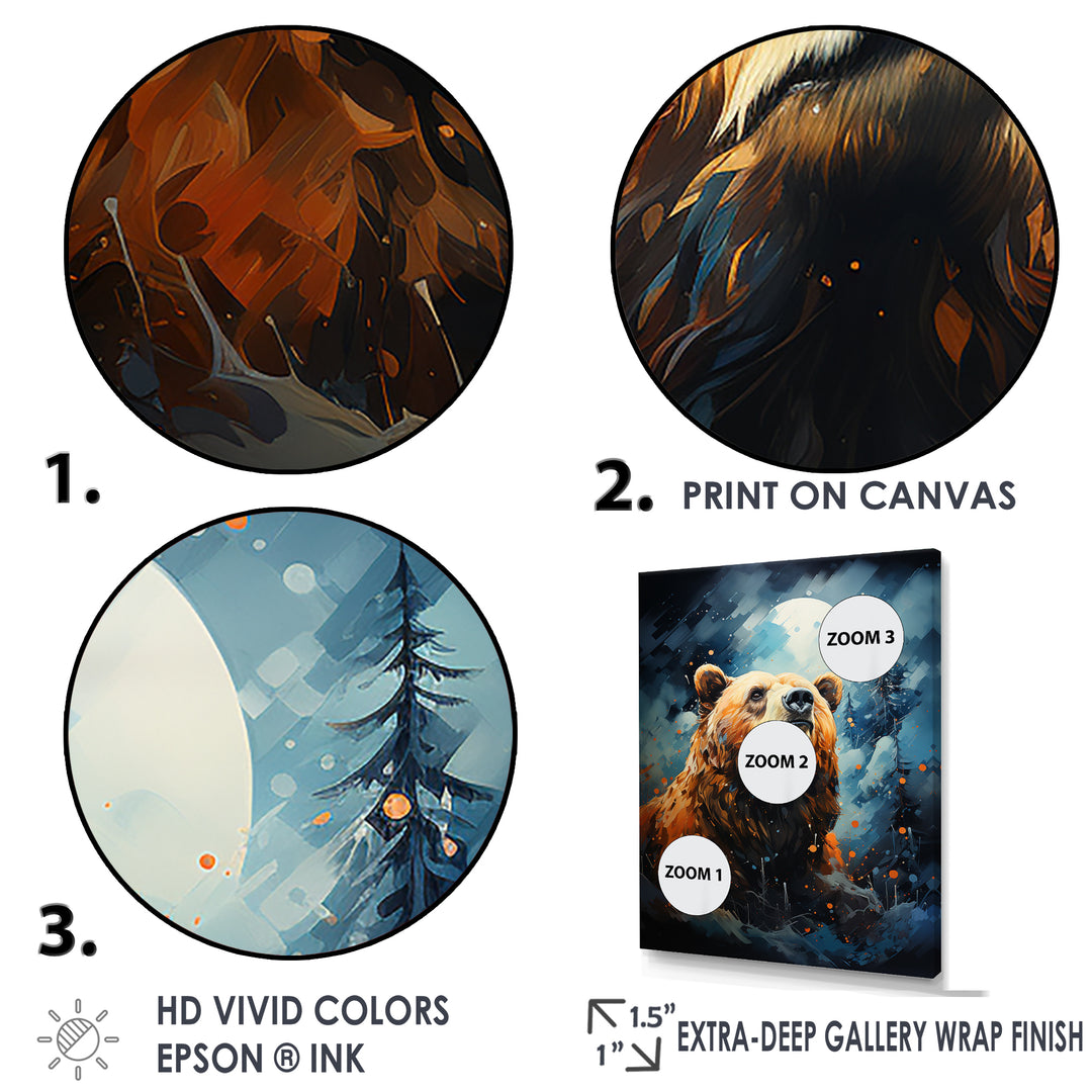 Portrait Of A Moonlight Bear On Mountain - Bear Wall Art Prints