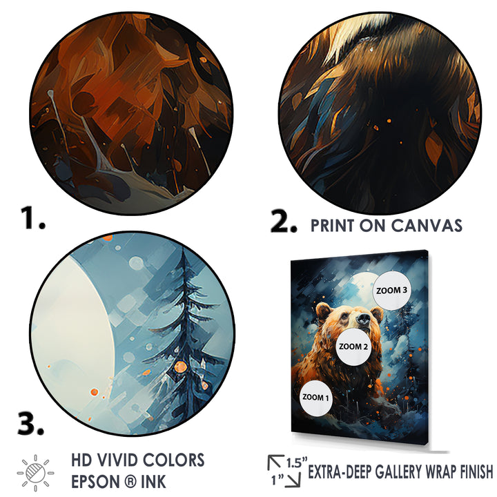Portrait Of A Moonlight Bear On Mountain - Bear Wall Art Prints