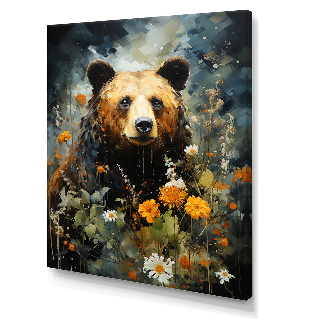 Portrait Of A Bear On Mountain - Brown Bear Wall Art