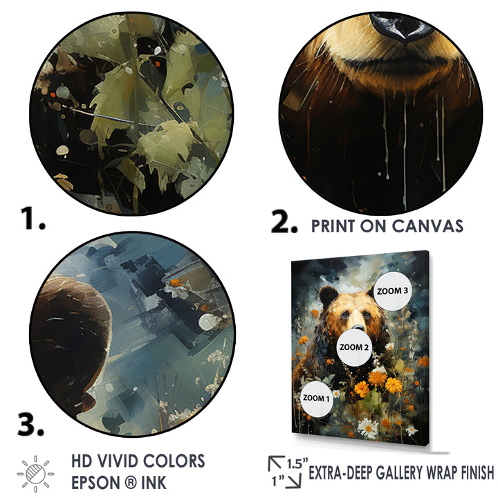 Portrait Of A Bear On Mountain - Brown Bear Wall Art